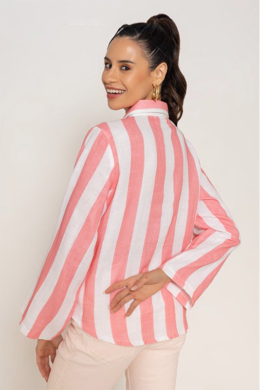 Pink Breeze Striped Shirt