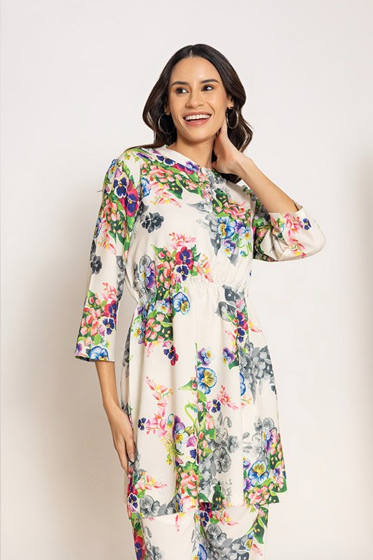 Vibrant Floral Cinched Co-ord Set
