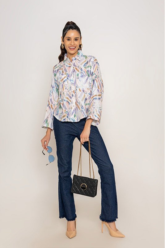 ABSTRACT MULTICOLOUR PRINT SHIRT - Image 2